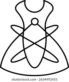 Elegant Dress Design on white background. Versatile for fashion, science or creative projects for websites, social media, and advertising campaigns.