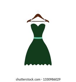 Elegant dress on shoulders icon. Flat color design. Vector illustration.