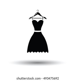 Elegant dress on shoulders icon. White background with shadow design. Vector illustration.