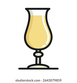 Elegant drink fills glass in minimalist studio view drawing