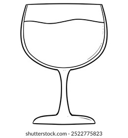 elegant drinking glasses illustration hand drawn outline vector