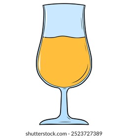 elegant drinking glasses illustration hand drawn isolated vector