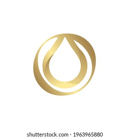 Elegant drop water gold logo