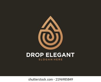 elegant drop water logo design