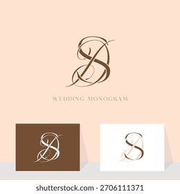 Elegant DS SD monogram wedding logo design, perfect for a couple's special day