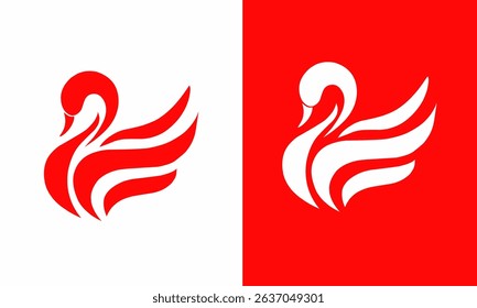 Elegant Duck Silhouette Logo in Contrast Style