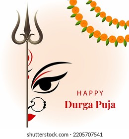 Elegant durga puja and happy navratri cultural hindu festival card design