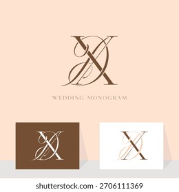 Elegant DX XD monogram wedding logo design, perfect for a couple's special day