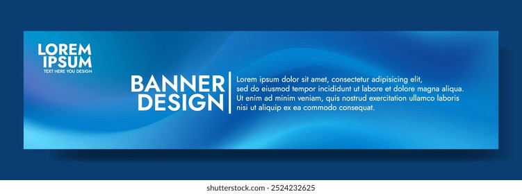 Elegant and dynamic abstract banner with a flowing blue wave. Perfect for corporate, technology, and marketing projects.