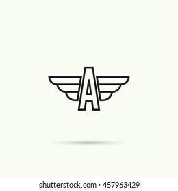 Elegant Dynamic Alphabet Letters Wings Stock Vector (Royalty Free ...