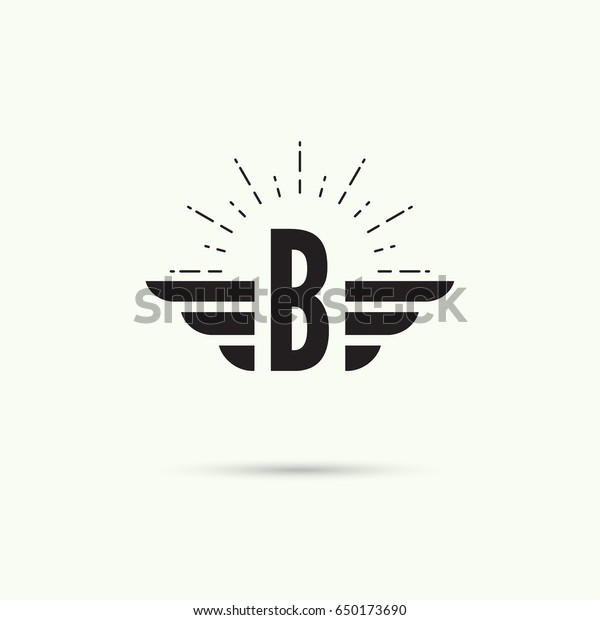 Elegant Dynamic Alphabet Letters Wings Letter Stock Vector (Royalty ...