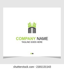 Elegant and dynamic logo designed from the letter "H" shape