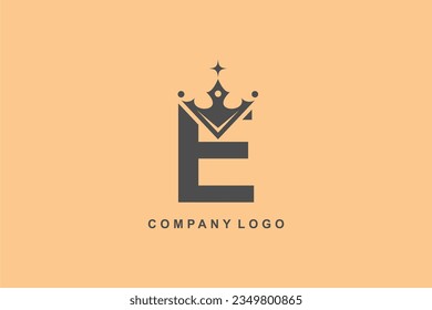 
Elegant E letter logo with crown. Modern royal style. monogram design element. beautiful calligraphy. Emblem for book, company, business, brand, business card, Restaurant, Boutique, Hotel, etc.
