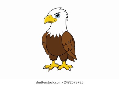 Elegant eagle bird illustration in a dynamic flight pose, perfect for diverse design needs.