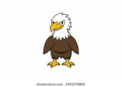 Elegant eagle bird illustration in a dynamic flight pose, perfect for diverse design needs.