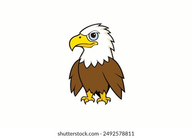 Elegant eagle bird illustration in a dynamic flight pose, perfect for diverse design needs.