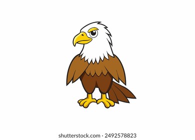 Elegant eagle bird illustration in a dynamic flight pose, perfect for diverse design needs.