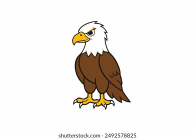 Elegant eagle bird illustration in a dynamic flight pose, perfect for diverse design needs.