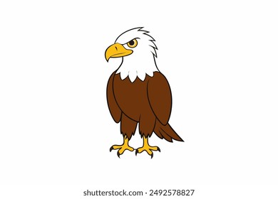 Elegant eagle bird illustration in a dynamic flight pose, perfect for diverse design needs.