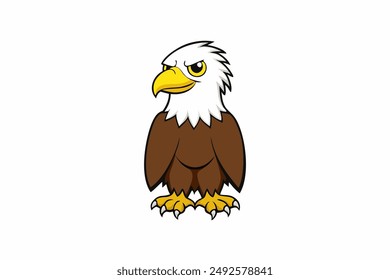 Elegant eagle bird illustration in a dynamic flight pose, perfect for diverse design needs.