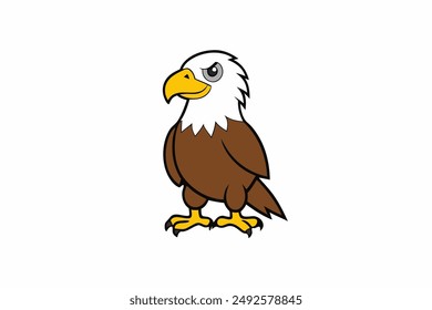 Elegant eagle bird illustration in a dynamic flight pose, perfect for diverse design needs.