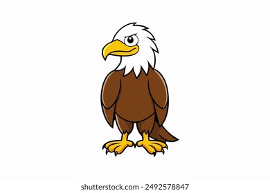 Elegant eagle bird illustration in a dynamic flight pose, perfect for diverse design needs.