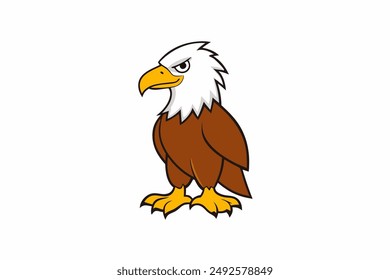 Elegant eagle bird illustration in a dynamic flight pose, perfect for diverse design needs.