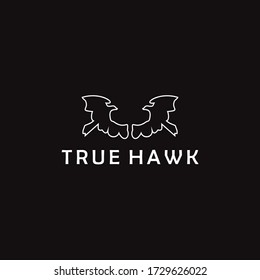 Elegante diseño con logotipo de halcón Eagle Hawk con estilo de arte de línea simple
