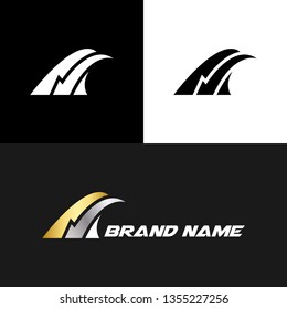 Elegant Eagle Logo. Gold and Silver Abstract Icon Logo