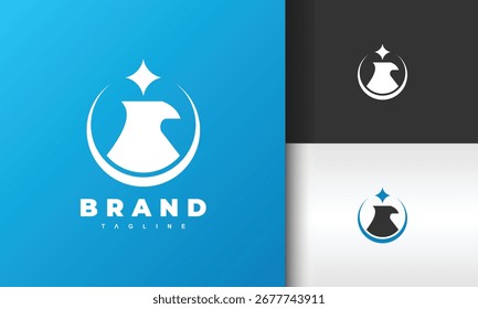 Elegantes Eagle-Logo mit Stern und Kreis für das Branding