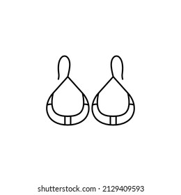 elegant earrings icon in vector. Logotype