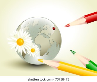 Elegant earth theme composition - vector illustration