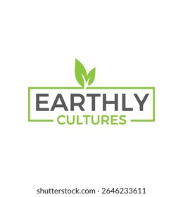 Elegant and earthy Earthly Cultures logo design symbolizing nature, heritage, and sustainability. Perfect for organic brands, eco-lifestyle products, and cultural wellness businesses.
