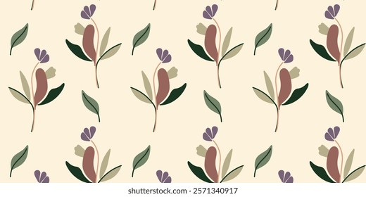 elegant earthy tone flower pattern 