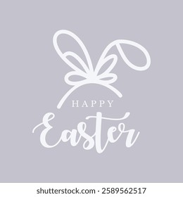 Elegant Easter card with bunny ears graphic.
