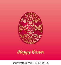 Elegant Easter egg with ornaments.