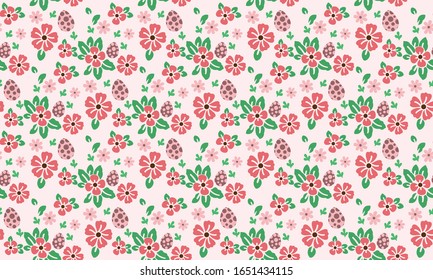 Elegant Easter egg pattern background, with ornate leaf and floral design.