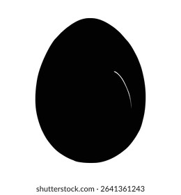 Elegant easter egg silhouette with floral gold accents isolated on white background