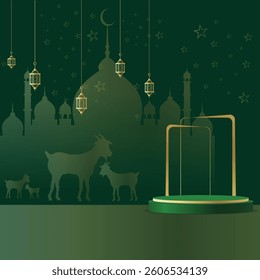 Elegant Eid Al Adha mubarak cultural Islamic festival background for sale post design 