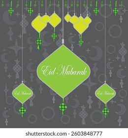 elegant eid al fitr icon design template vector