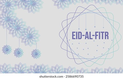 Elegant EID greeting card. Islamic ornament template for background, banner, poster, cover design, envelope, social media feed.