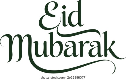 Elegant Eid Mubarak Typography Vector for Festive Holiday Greeting Design
