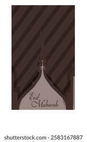 Elegant Eid Mubarak vector background featuring Islamic patterns, crescent moon, lanterns, and calligraphy. Perfect for festive greetings, cards, and social media.

