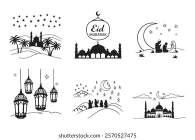  Elegant Eid Silhouette Backgrounds. A Stunning Template Collection