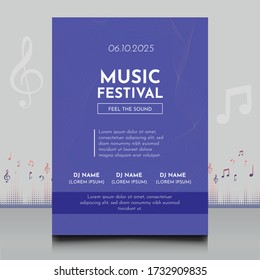 elegant electronic music party festival flyer in creative style with modern sound wave shape Template design