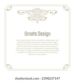 Elemento elegante para plantilla de diseño, lugar para texto. Borde floral.