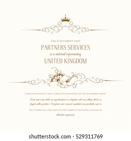 Elegant element for design template, place for text. Floral border. Vector decorative frame