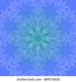 Elegant element of stylized leaves with smooth lines. A round ornamental floral pattern.