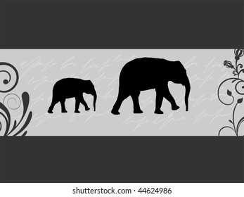 elegant elephant background - vector
