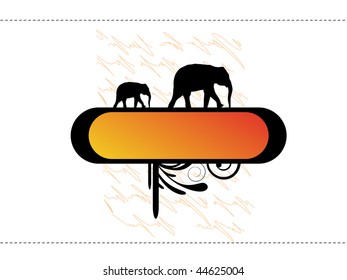 elegant elephant background - vector